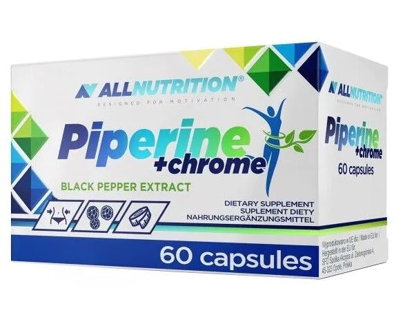 Allnutrition Piperine + Chrome, Suplement diety wspomagający odchudzanie, Kapsułki