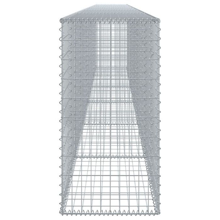 vidaXL Gabionkorf met deksel 600x50x100 cm gegalvaniseerd ijzer, gabionmuur, gabion keermuur, hekwerk 3295147
