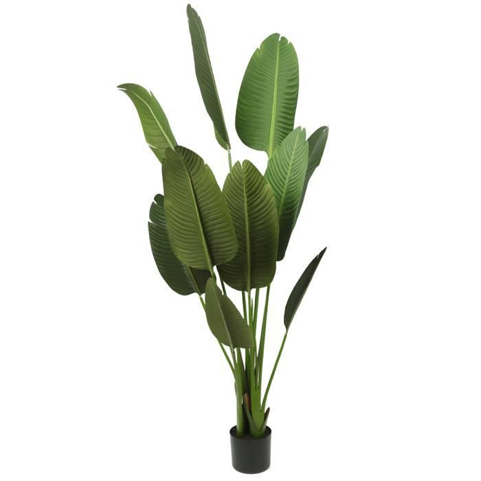 OHH Grand bonsaï palmier artificiel faux bananier, 160 cm de haut. (vert)