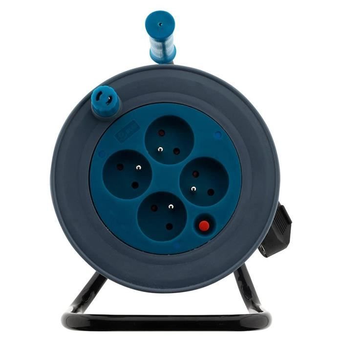 Carrete de cable doméstico ZENITECH de 15 m, 3G1 mm² - Azul