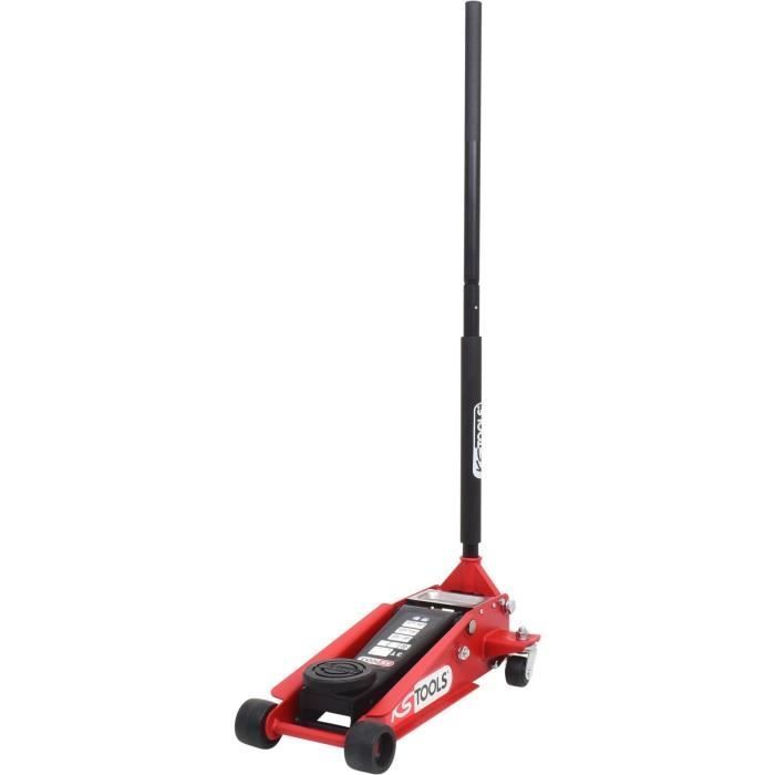 Gato hidráulico de acero de 3 toneladas, gato de carretilla, altura mínima 120 mm y máxima 460 mm, KS Tools, 161.0366