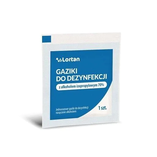 Lortan, Gaziki do dezynfekcji z alkoholem 70%