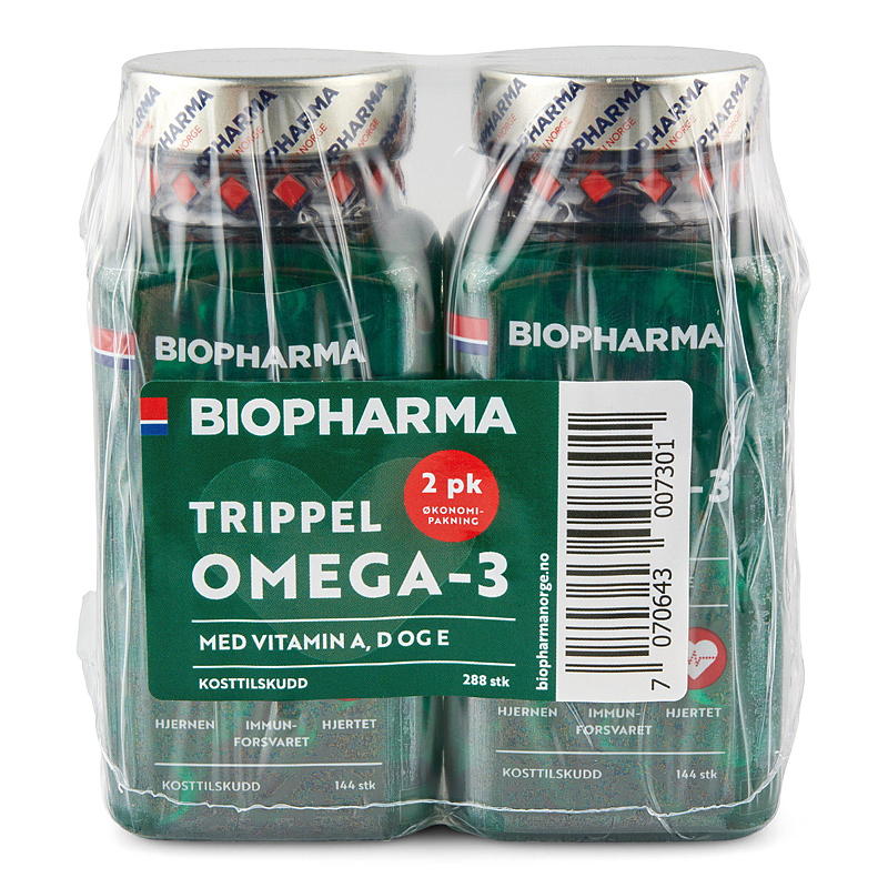 Biopharma Triple Omega-3 2-pakning