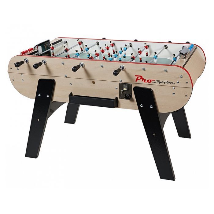 Professional foosball table with coin mechanism