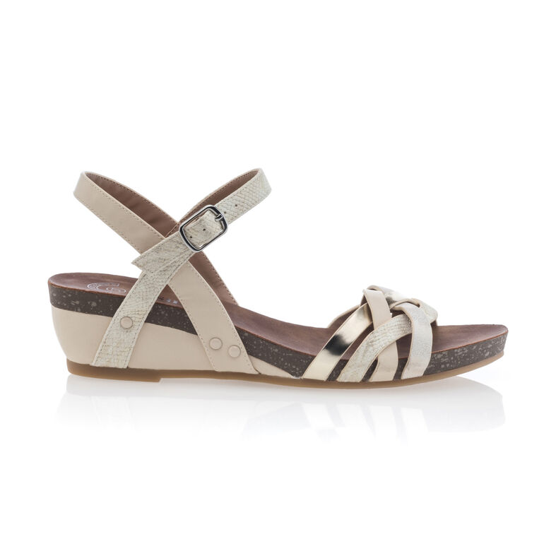 Beige sandaler / skor med öppen tå för kvinnor