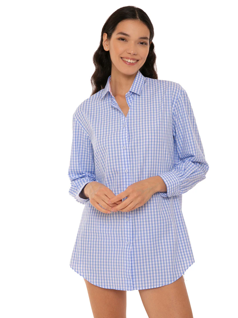 Vichy-skjorte med St. Barth-broderi