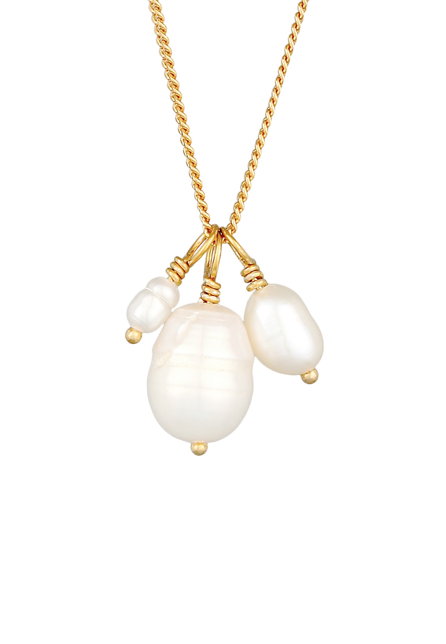 Elli PREMIUM Elli PREMIUM Collier Femmes baroque avec perles de culture d'eau douce en argent sterling 925 plaqué or