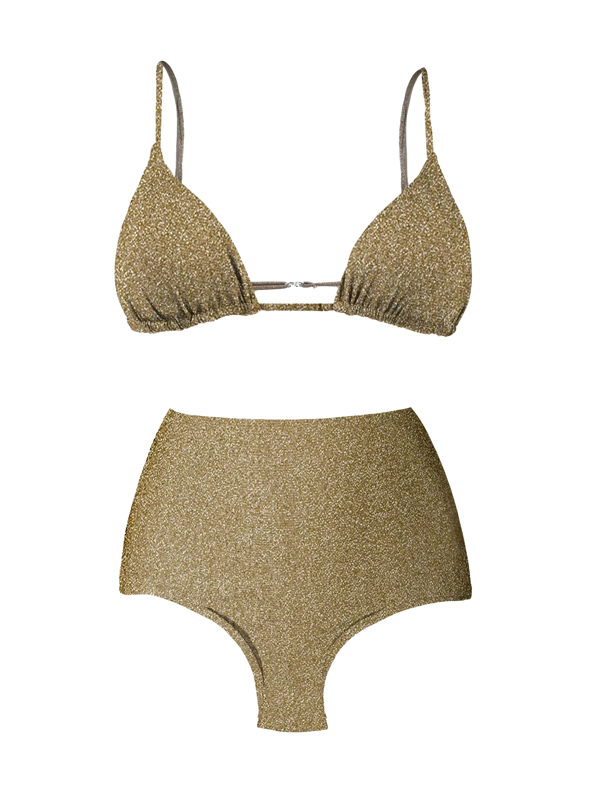 Gouden lurex driehoekbikini