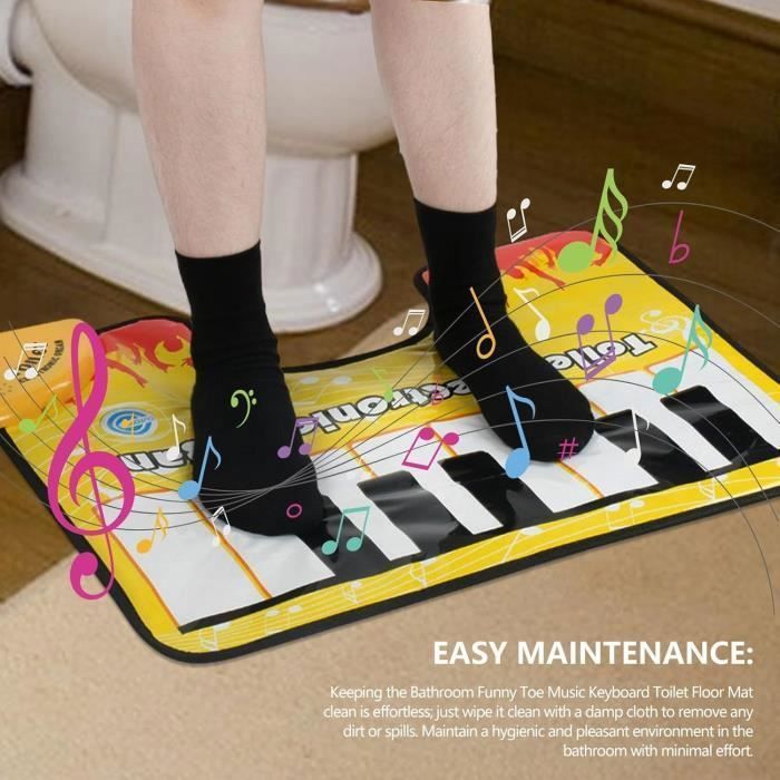 Alfombrilla para el inodoro, alfombrilla novedosa con sonido de piano, alfombrilla musical con forma de piano, alfombrilla con teclado de piano.