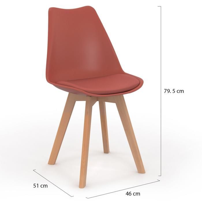 IDMARKET Lot de 6 chaises de salle à manger SARA scandinaves gris foncé x2, terracotta x2, beige x2