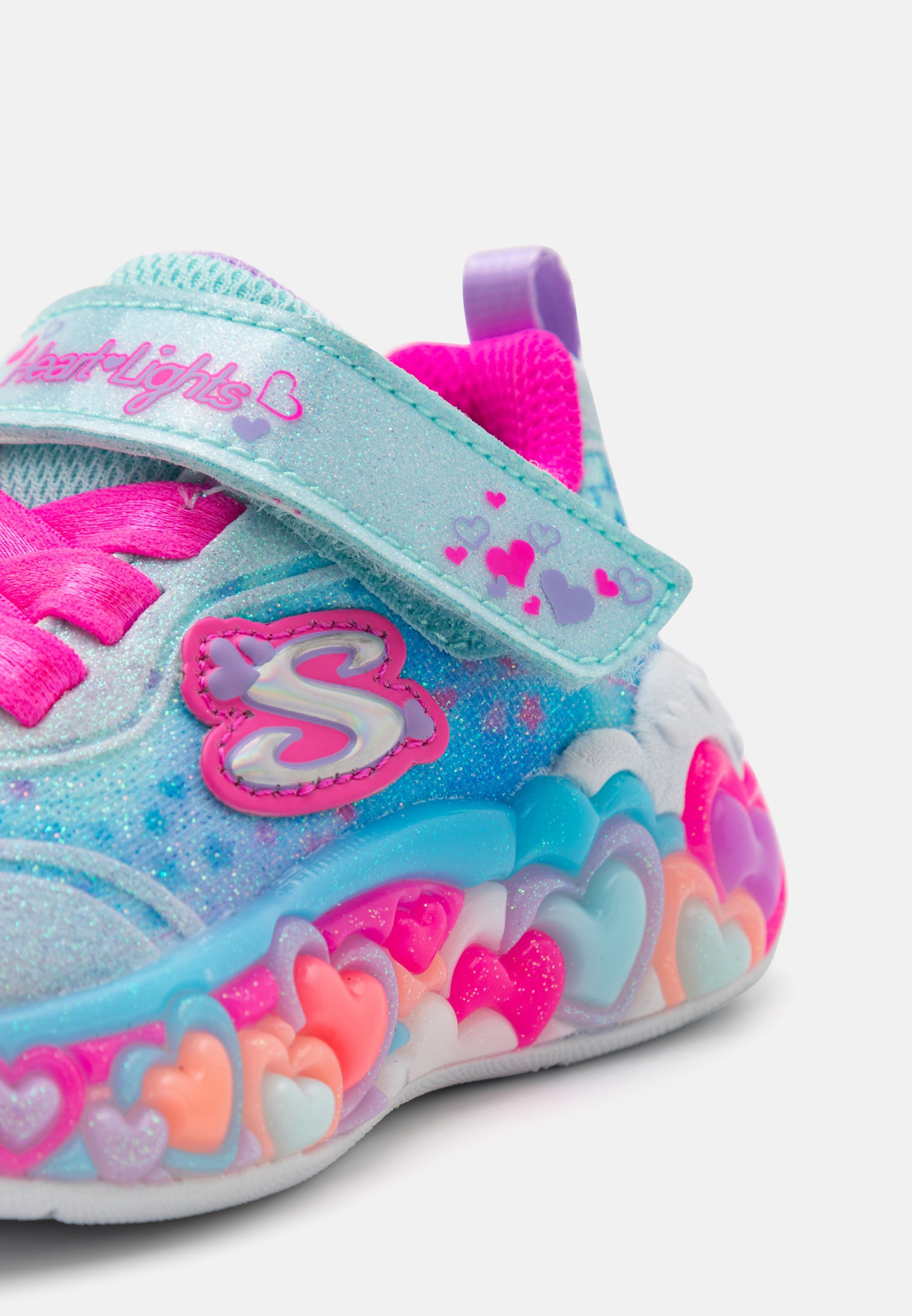 Skechers ETERNAL HEART LIGHTS - Sneakers - lichtblauw glitter/meerkleurig