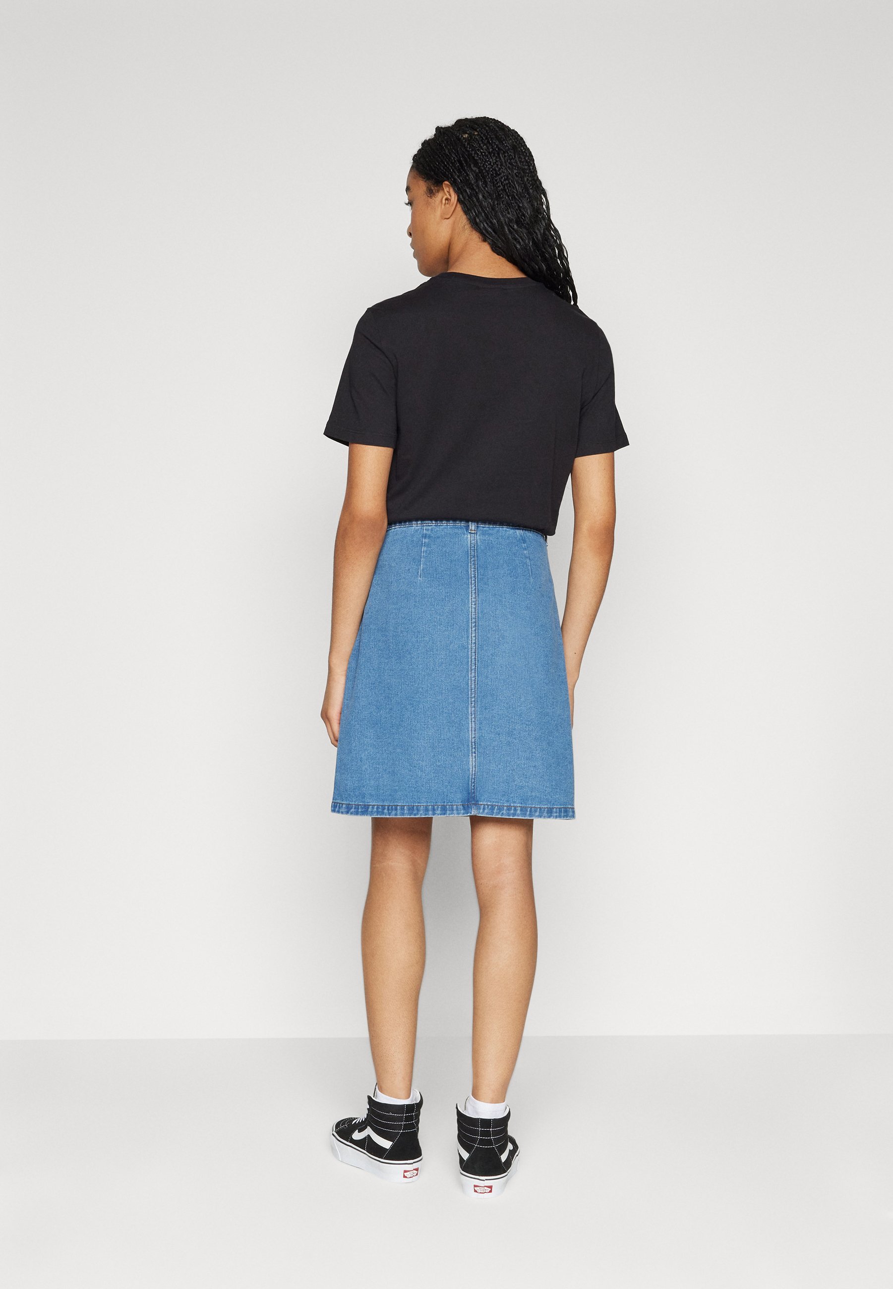 SOLO SU LFARRAH BOX - Gonna a trapezio - Denim blu medio