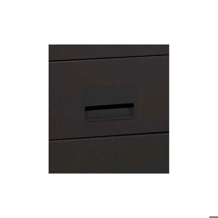 Caisson de rangement 3 tiroirs en acier sur roulettes noir mat