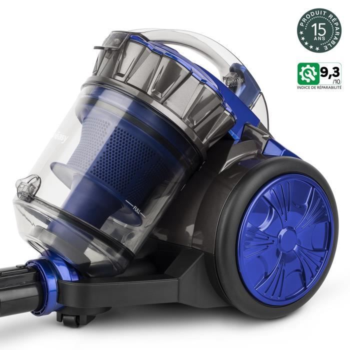 Aspirapolvere multiciclonico senza sacco WEASY - 2 litri - Tubo telescopico in alluminio - Tripla A - Cavo da 5 m - Classe A