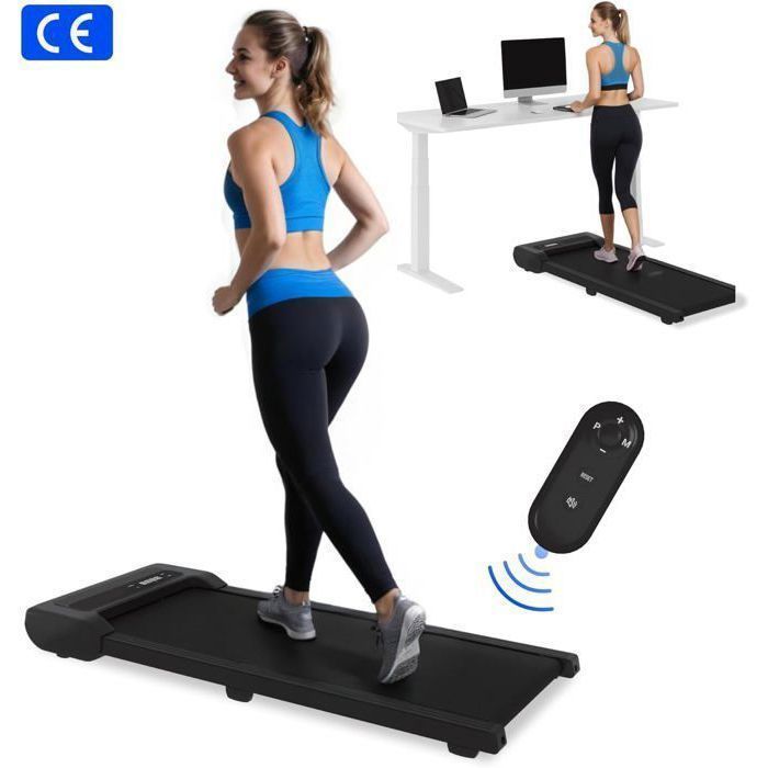 FlexiSpot loopband voor gebruikers tot 120 kg, snelheid 1-6 km/u, met led-display, loopband met katrollen en afstandsbediening, zwart