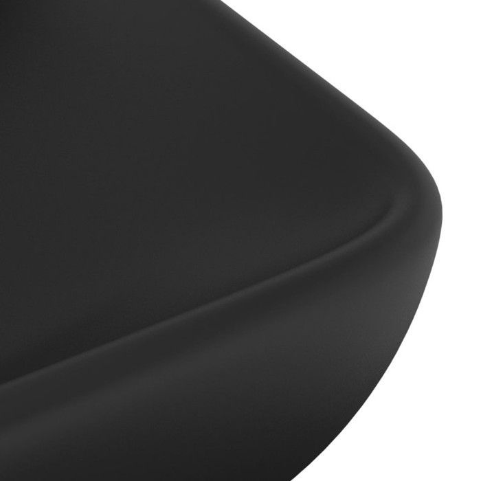vidaXL Luxury Rectangular Countertop Washbasin Bathroom Vanity Sink Home Matte Black 146964