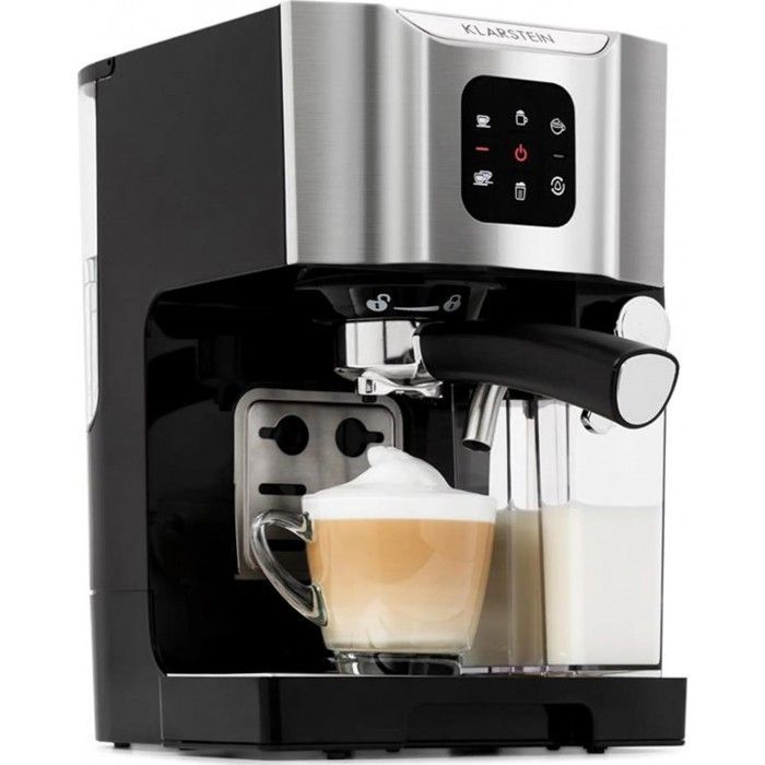 Klarstein Espressomachine - 1,4L - Koffiezetapparaat - 0,4L Melkschuimer - Koffiemachine - 20 Bar Druk - 1450W - Grijs