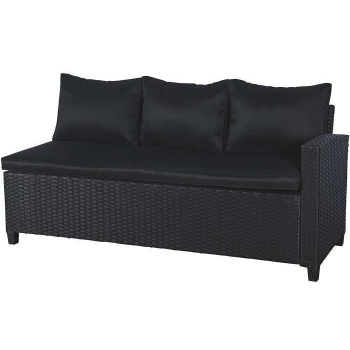 Conjunto de muebles de jardín - KAPAS - Estructura de acero y resina tejida - Negro - 5 personas
