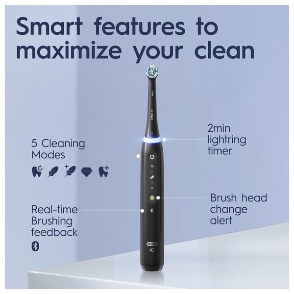 Oral-B iO Series 5 električne četkice za zube crne, bijele, 2 komada