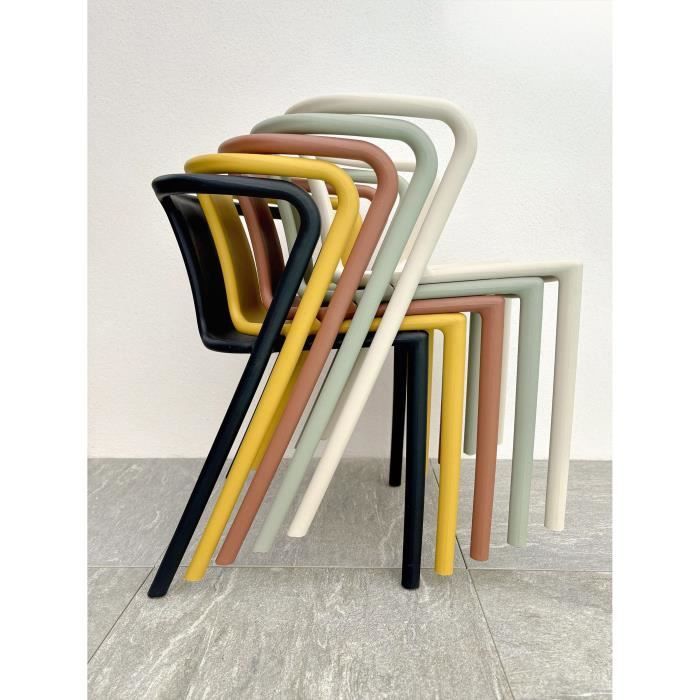 Set of 2 garden chairs - CITY GARDEN - DIEGO-FT - Anthracite Grey - Stackable
