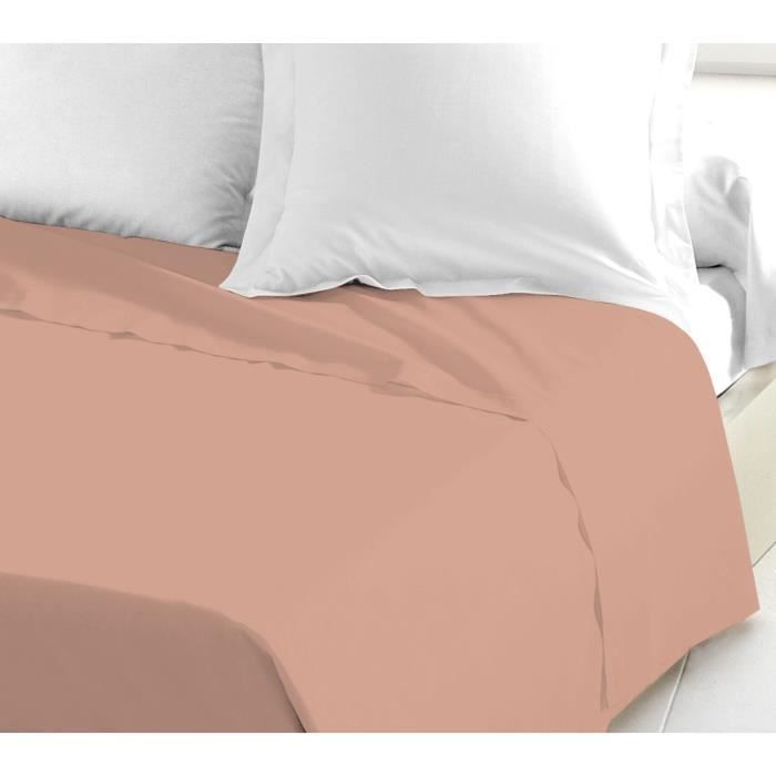 Lenzuolo piano - LOVELY HOME - 100% cotone - 240 x 300 cm - Rosa