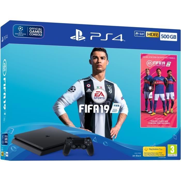 Pack PS4 500 Go Noire + FIFA 19