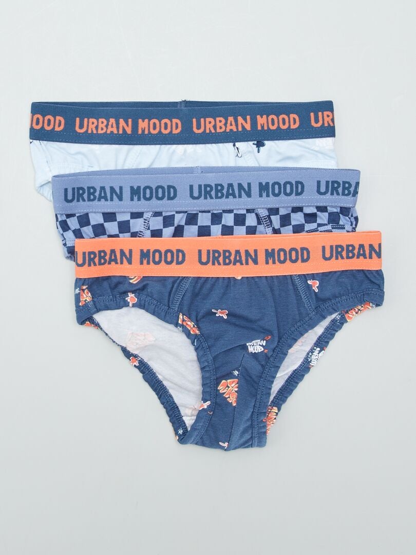 Conjunto de 3 calzoncillos estampados - AZUL