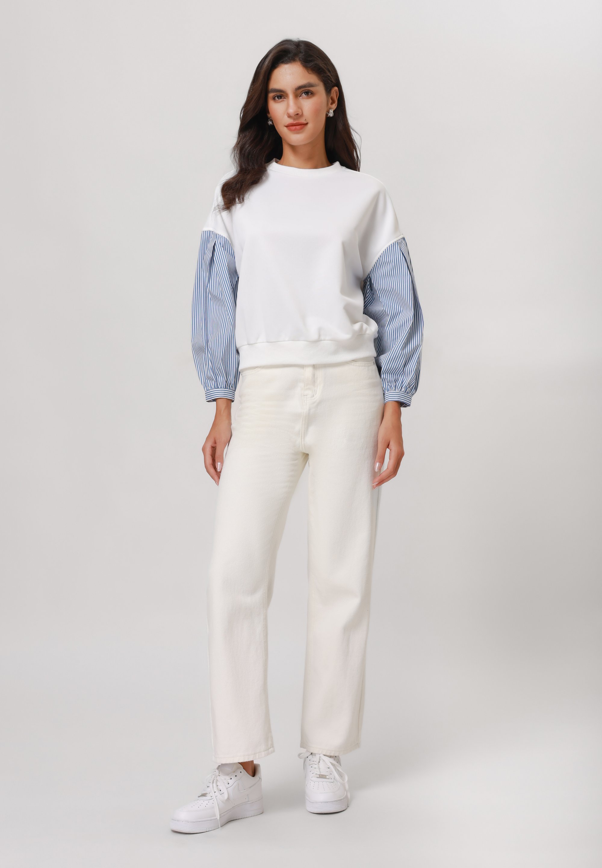 Sweat-shirt Anna Field - blanc/bleu