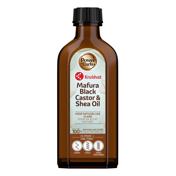 Kruidvat Power Curls Mafura Black Castor & Shea Oil Haarolie<br>100ml