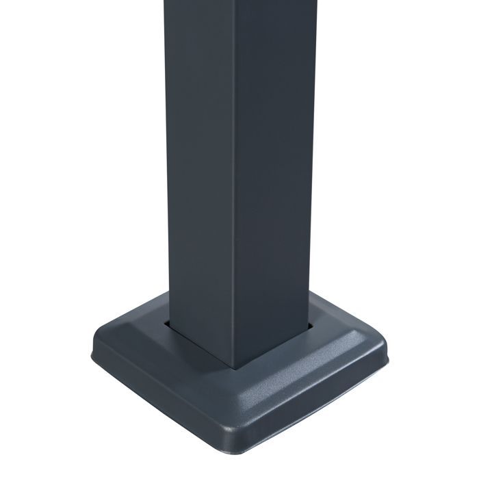 Contenitore per rifiuti Uusikaupunki in acciaio zincato, 120 x 83 x 11 cm, effetto legno antracite