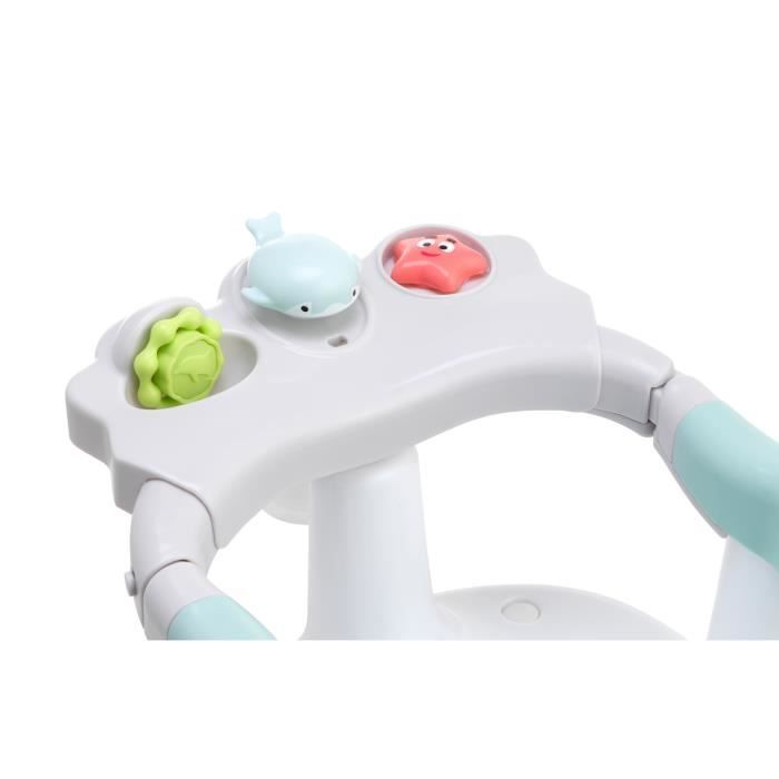 Witte babybadring - MAÏKA - Vanaf 6 maanden - Geïntegreerd speelgoed - Comfortabel - Stabiel