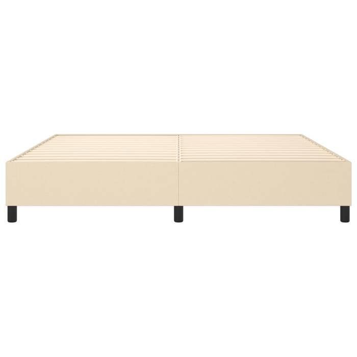 Cama de madera color crema de 200 x 200 cm - Estable y duradera - Estructura de cama de muelles color crema de 200 x 200 cm, tela 001_162915
