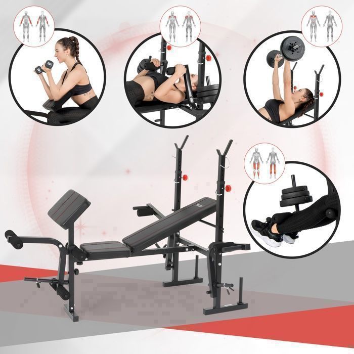 Novonova Weight Bench with Adjustable Backrest, Foldable, Incline, Weight Rack NV-5431