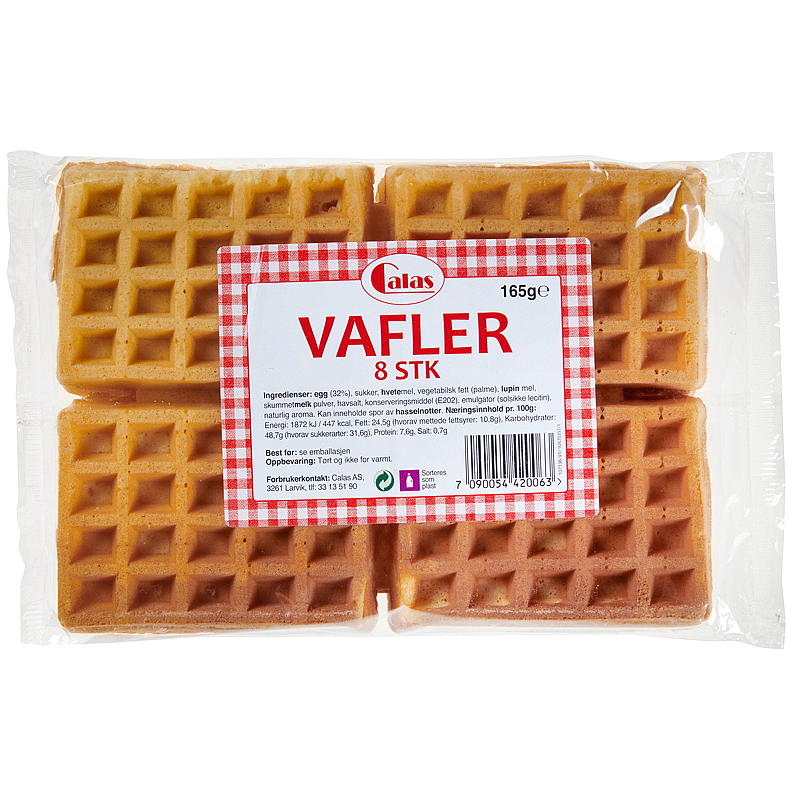 Vafler 8 stk. 165 g