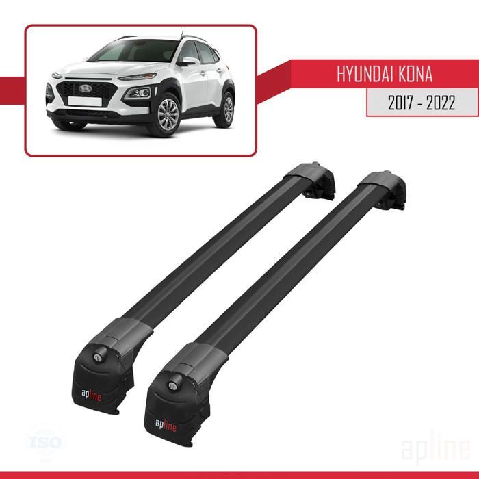 Barras de techo - ACE-2 - Hyundai Kona 2017-2022 - Aluminio - Negro - Carga útil < 300 kg