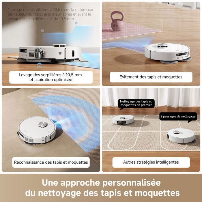 Dreame L40 Ultra AE 2-in-1 robot vacuum cleaner with mopping function, 19000Pa suction power, anti-tangle, white
