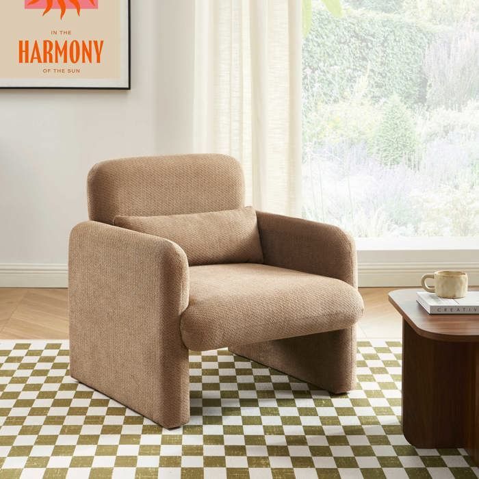 Sillón OMA en tela marrón