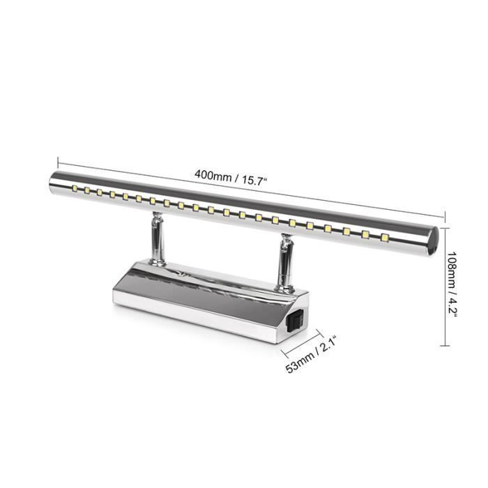 Luminária de parede para banheiro com espelho - ONEVER - 5050SMD - 21 LEDs - Aço inoxidável - 5W