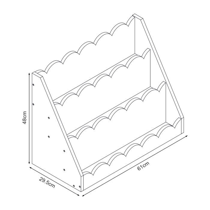 Étagère pour enfant Vestnes 48 x 61 x 30 cm rose blanc