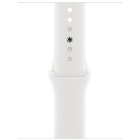 Apple Watch (Serie 8) 2022 GPS 41 mm - Aluminio plateado - Correa deportiva blanca - Reacondicionado - Excelente estado