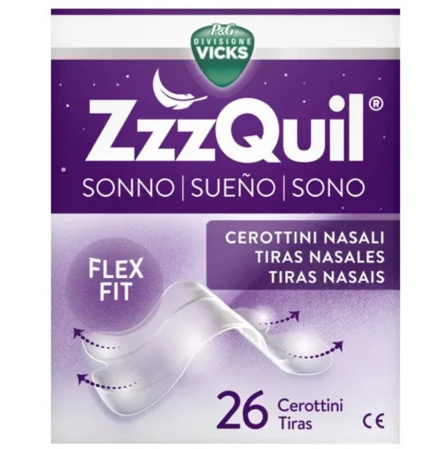Vicks ZzzQuil neusstrips, 26 stuks, voor een betere nachtrust.