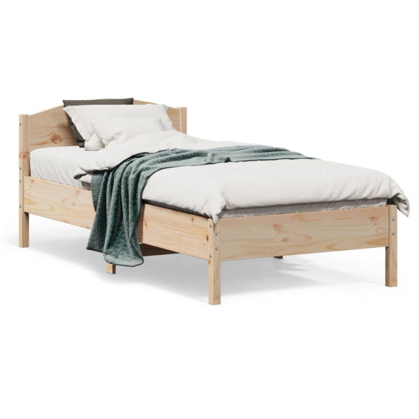 Rama łóżka bez materaca 75x190 cm lite drewno sosnowe