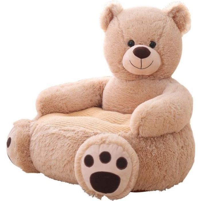 Fauteuil Siège Enfants - Peluche - Ours - Taille 50x50cm - Convient 6 mois à 8 ans