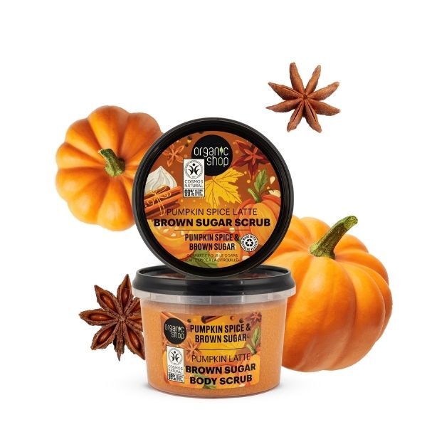 Organic Shop Pumpkin Spice Latte Brunt sukker kroppsskrubb 250ml