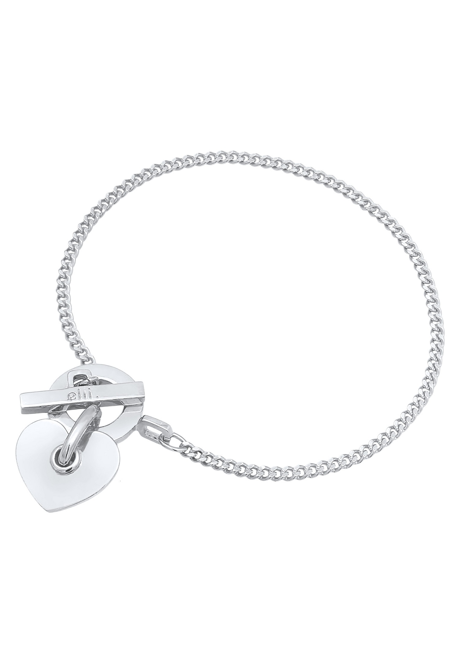 Elli PREMIUM Elli PREMIUM Bracelet Femmes Cœur pendentif T-Bone Moderne en argent sterling 925 rhodié