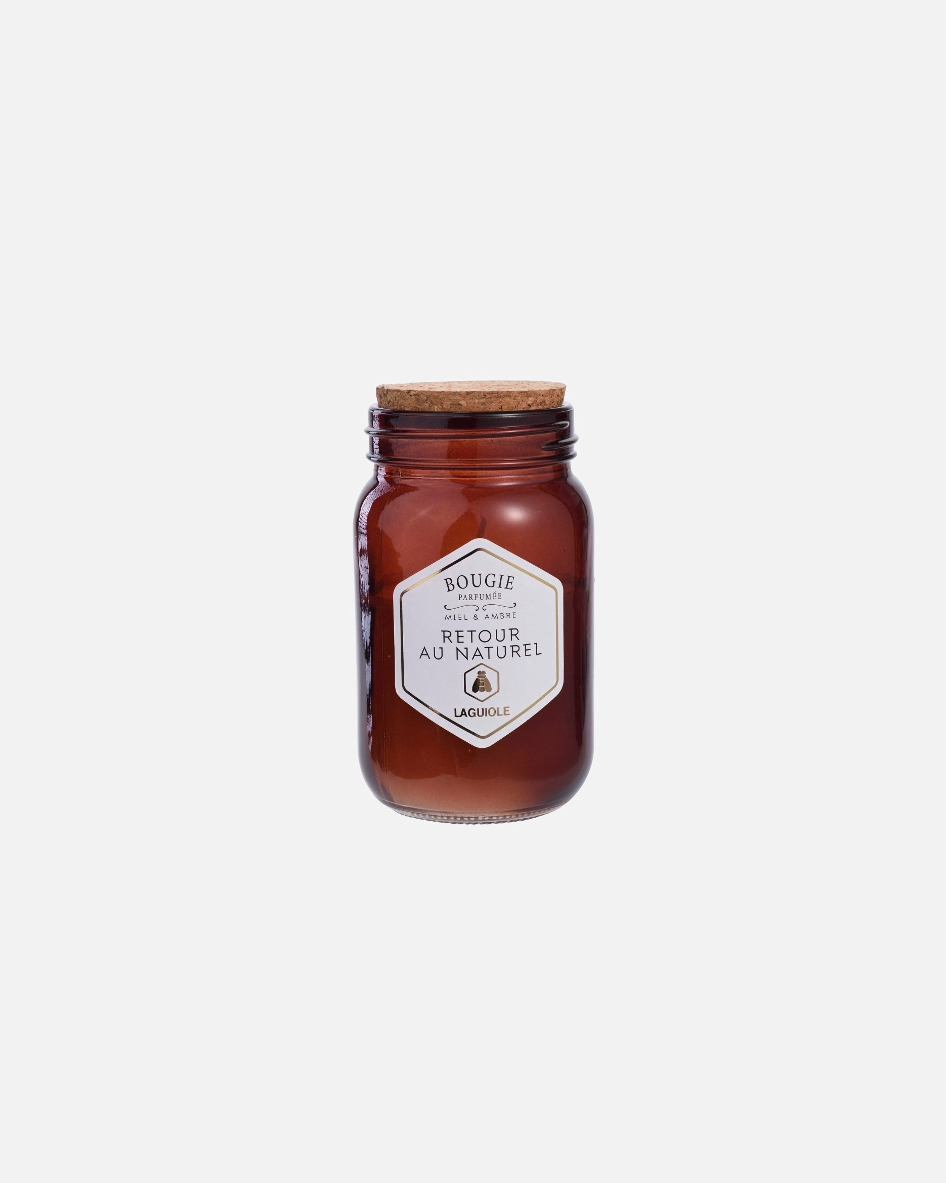 La guiole Bougie Retour au naturel - Parfum de Ambre & Miel - Bouchon de liège - 240 g