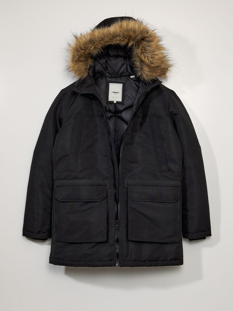 Parka com capuz - Preta
