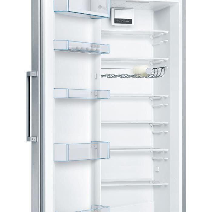 Réfrigérateur pose-libre - BOSCH KSV33LEP SER4 - 1 porte - 324 L - H176xL60xP65 cm - Inox