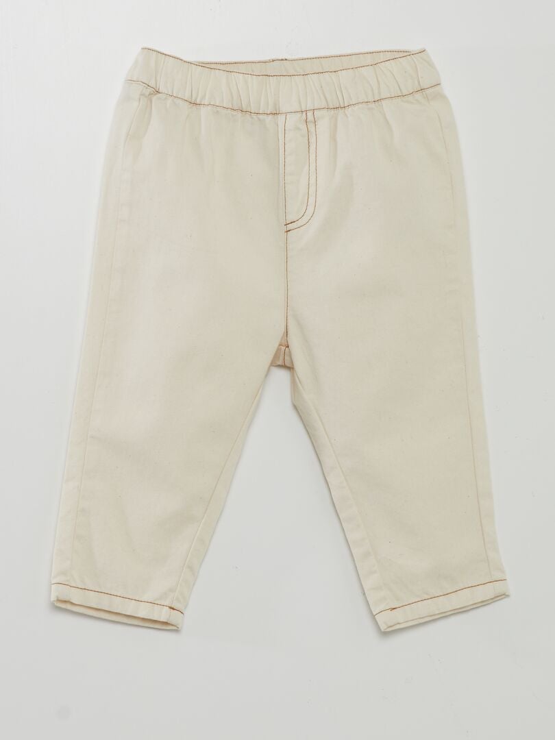 Conjunto de camiseta e calça paperbag - BEGE