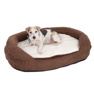 Ovales Hundebett aus Memory-Schaum – Braun